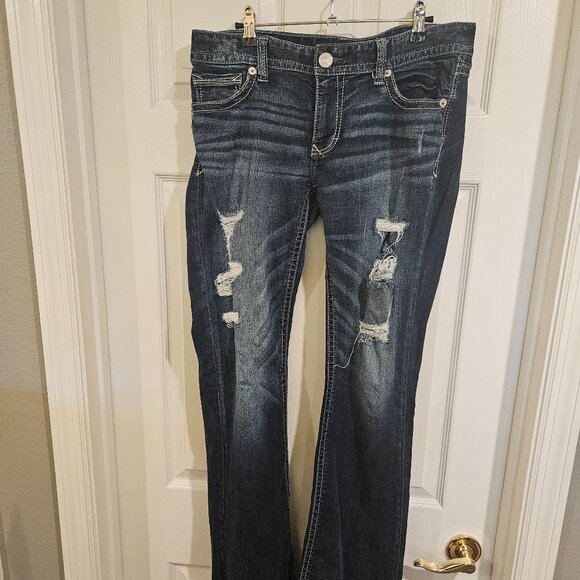 EXPRESS WOMEN'S JEANS SIZE 10L BOOTCUT LOW RISE - Picture 1 of 3